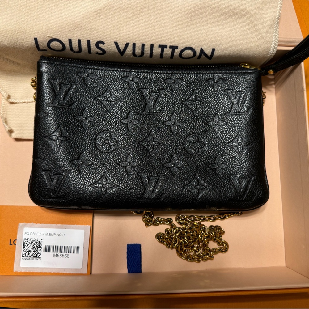 Louis Vuitton Empreinte Double Zip Pochette in Black
